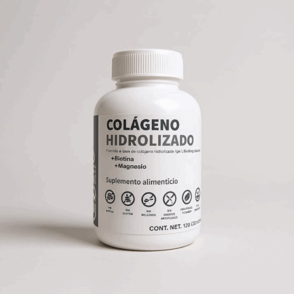 Colágeno Hidrolizado + Biotina + Magnesio 120 Cápsulas (500mg)